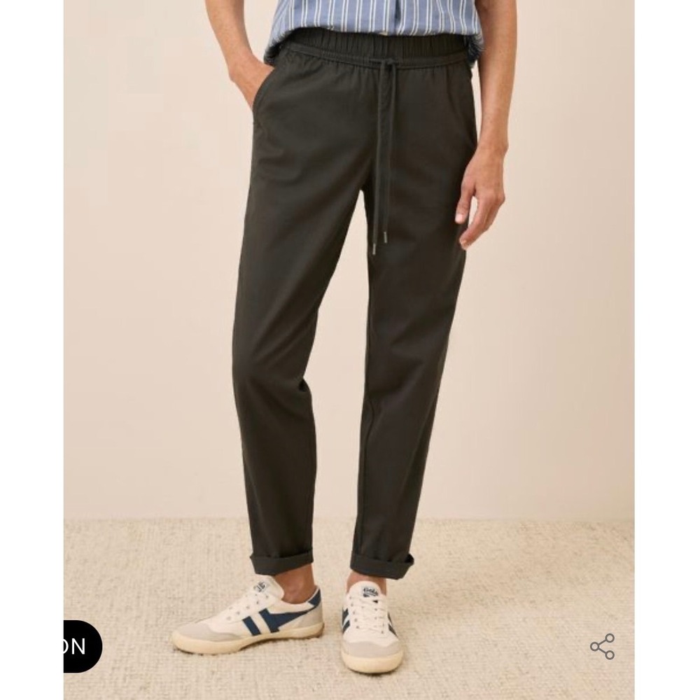 Pact Organic Cotton Drawstring Pants Charcoal Green Gray Large WA1-W7D